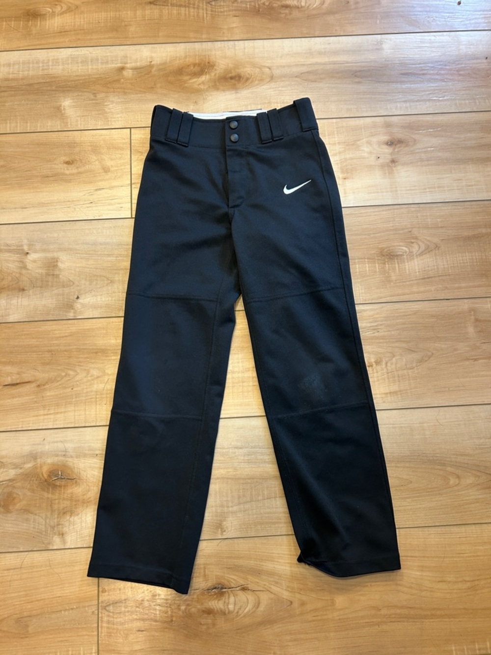 Nike Kids Black Baseball/Jogger Pants with White Swoosh